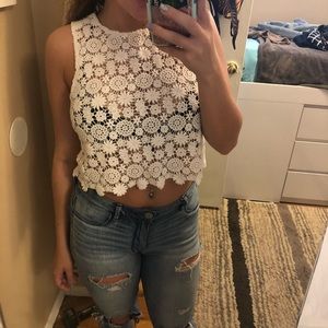 White lace top